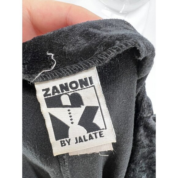 Vintage 90s Crushed Velvet Black Gothic Morticia Addams Maxi‎ Dress Size M - Picture 10 of 12